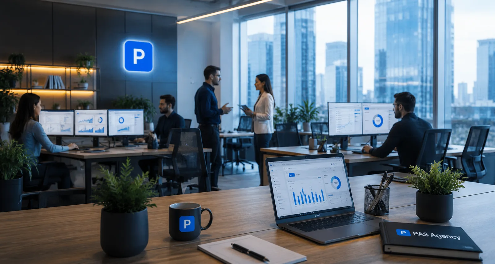 PAS Agency team managing PPC campaigns in a modern Ottawa office